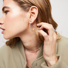 Hoop earrings with white topaz